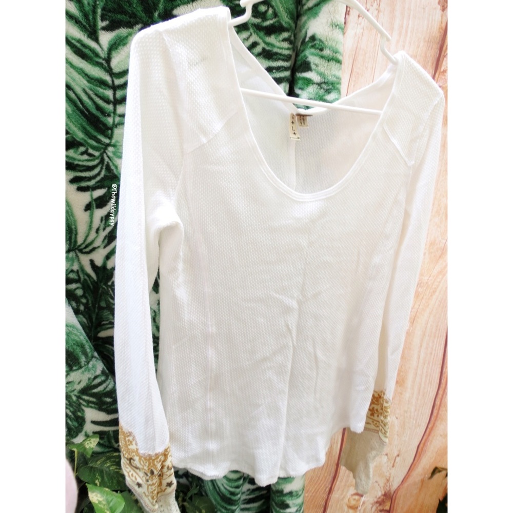 Free people crochet bandanna cuff thermal knit 🍄 - Picture 2 of 7